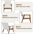thumbnail image 3 of Ufurpie Set of 2 Accent Chairs with Side Table,Mid Century Modern Linen Fabic Chair,Upholstery Armchair for Living Room,Bedroom,Office,Beige, 3 of 12
