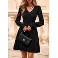 thumbnail image 4 of Vestido Suéter PRETTYGARDEN 2025 Cuello en V Manga Larga Negro Talle S, 4 of 8