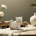 thumbnail image 2 of Furry Kitten Figurine - Realistic Stuffed Cat Decor for Desk, Car & Shelf - Handcrafted Collectible Animal Replica with Synthetic - Photo Prop, 2 of 6
