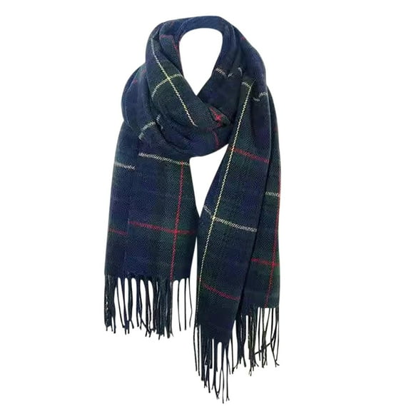 Prolriy Scarf for Women Wool Feel Scarf Warm Soft Lightweight Scottish Scotland Check Tartan Plaid for Men Women Kids Womens Scarves Green
