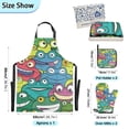 thumbnail image 3 of Funny Colorful Frog Face 5 Pcs Kitchen Set Heat Resistant Oven Mitts and Non-Slip Pot Holders with Adjustable Cooking Apron, 3 of 6