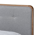 thumbnail image 5 of Baxton Studio Natalia Mid-Century Modern Light Grey Fabric Upholstered and Ash Walnut Finished Wood King Size Platform Bed, 5 of 7
