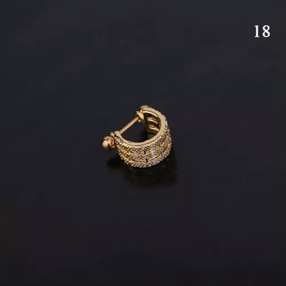 GKNET Steel Barbell CZ Hoop Earring Ear Stud Ear Tragus Cartilage Helix Lobe Piercing/-18