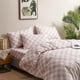 thumbnail image 4 of Rosa Plaid Funda Nórdica Rey Rosa Claro Checkerboard Ropa de Cama Juego de Funda Nórdica, 4 of 7