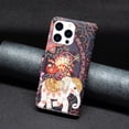 thumbnail image 2 of iPhone 14 Pro Case Cute Embossed Pattern Premium Leather Wallet Cover Flip Stand Credit Card Slots Pocket Holder Magnetic Closure Folio Case for iPhone 14 Pro, Flower Elephant, 2 of 8