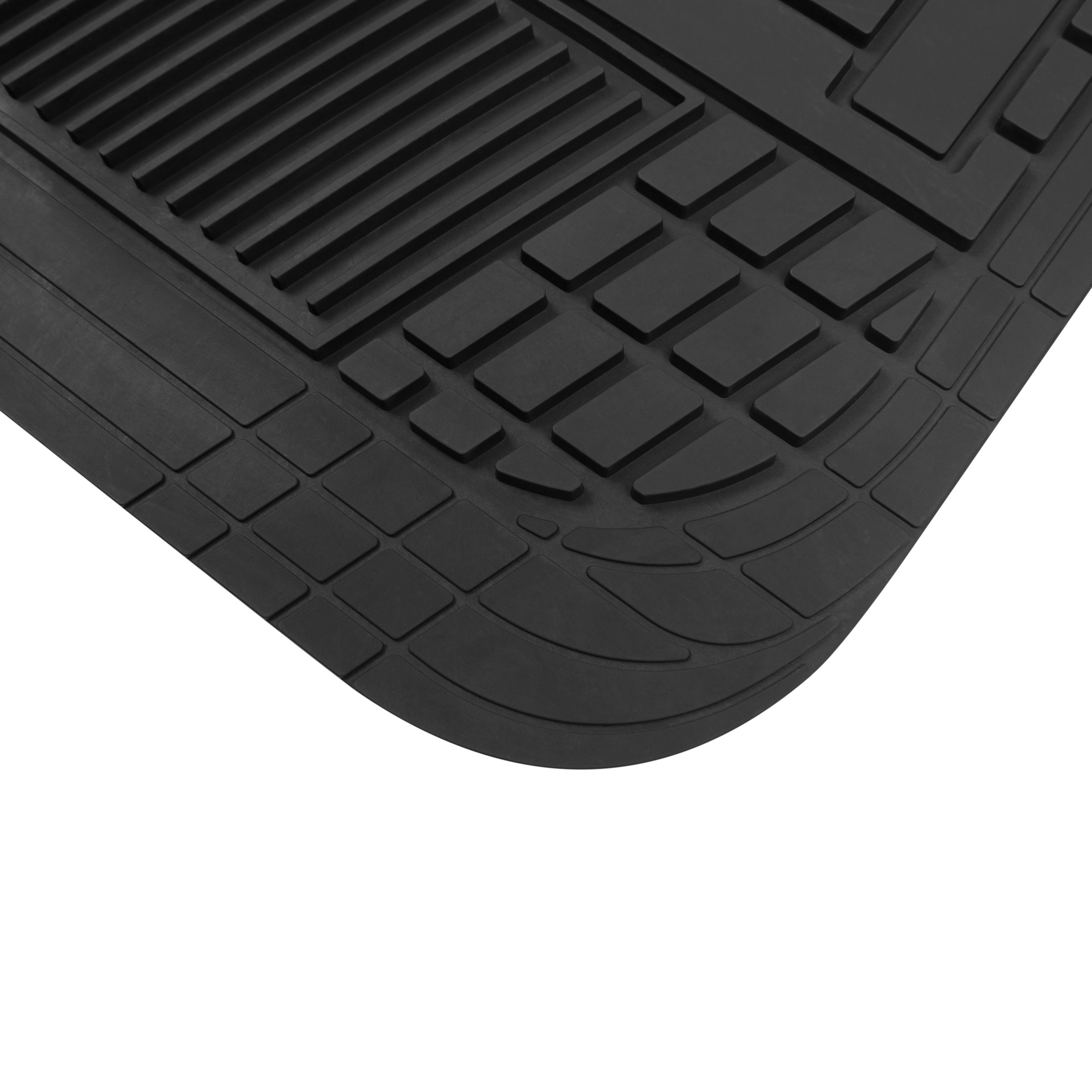 Motor Trend Heavy Duty Beige 2-Tone Mats 4pc Rubber Floor Mats