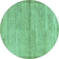 thumbnail image 1 of Ahgly Company Indoor Round Abstract Turquoise Blue Modern Area Rugs, 3' Round, 1 of 4