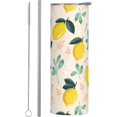 thumbnail image 5 of 20oz Insulated Stainless Steel Tumbler Mug | Watercolor Lemon Cup with Lid and Straw | Hot and cold insulation |Suitable for Coffee Travel Office Car, 5 of 6