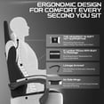 thumbnail image 2 of Linen Fabric Gaming Chair with Footrest, Ergonomic Computer Chair with Massage Lumbar Pillow and Adjustable Headrest, Comfortable Office Chair for Home & Gaming, Black, 2 of 7