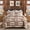 Cabin/Rustic/Bear, variant on Queen Quilt Set, 100% Cotton Cabin Bedding Gingham Patchwork, Bear Forest Theme Lightweight Bedspread for Queen Bed, All Season, 3 Piece, Navy Blue