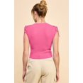 thumbnail image 3 of Ruching Shoulder Ribbed Top, 3 of 4