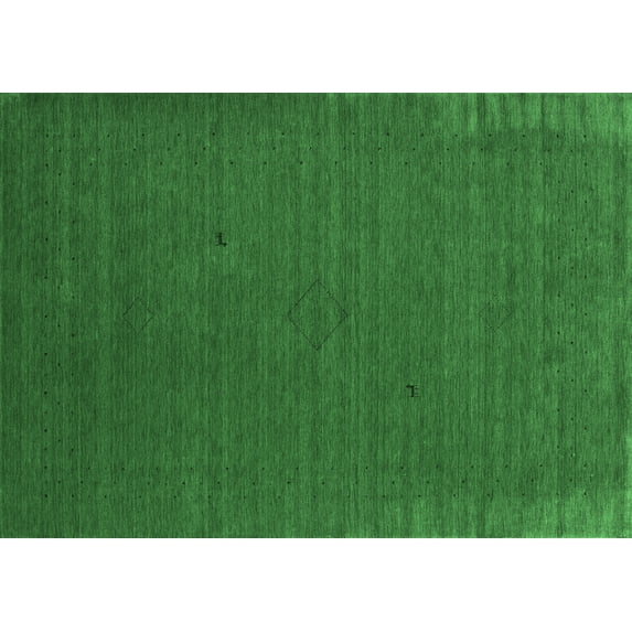Ahgly Company Indoor Rectangle Abstract Emerald Green Contemporary Area Rugs, 3' x 5'