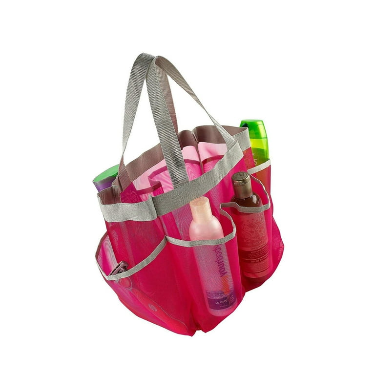 7 Pocket Shower Caddy Tote, Pink - Keep Your Shower Essentials Within Easy Reach