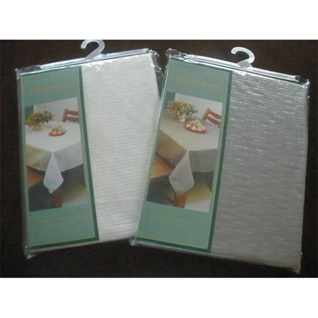 

LJC1104-5072S 50 x 72 in. Goldthread Fabric Table Cloth Silver