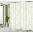 thumbnail image 4 of Ambesonne Floral Shower Curtain, Bitonal Flowers Circles Art, 69"Wx75"L, Almond Green and Blush, 4 of 4