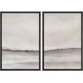 thumbnail image 3 of IDEA4WALL Framed Canvas Print Wall Art Set of 2 Pastel Gray Brush Stroke Watercolor Landscape Abstract Modern Art Multicolor Contemporary Artwork for Bedroom, Office - 24"x36"x2 Panels Black, 3 of 5