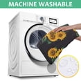 thumbnail image 6 of Black Sunflower Green Leaf Pattern Square Tablecloth,Waterproof Square Table Cover,Wipeable Spillproof Washable Table Cover for Home Kitchen Party Decor 52"x52"(132x132cm), 6 of 6