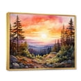 thumbnail image 2 of Designart "Pink Horizon with Pine Trees" Tree Pine Floater Framed Wall Art Living Room, 2 of 7