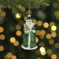 thumbnail image 2 of Northlight Nordic Santa Hanging Glass Christmas Ornament - 5.5"  - Green and Silver, 2 of 5
