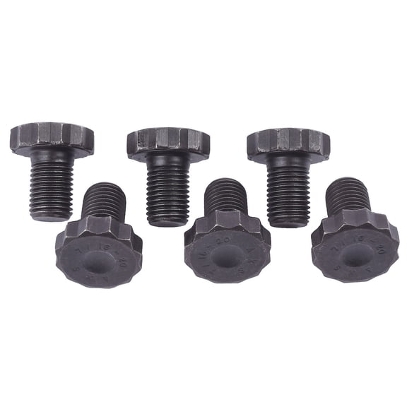JEGS High-Strength Flexplate Bolts Fits Chevy V6, 265-454 V8 with 2-Piece Rear Seal, & Ford 289-460 V8 [7/16 in. -20 w/12-Point Head]