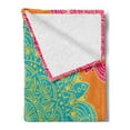 thumbnail image 2 of Mandala Soft Flannel Fleece Throw Blanket, Eastern Motif with Blossoming Flower Pattern on Warm Colored Backdrop, Cozy Plush for Indoor and Outdoor Use, 50" x 70", Multicolor, by Ambesonne, 2 of 5