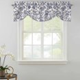 thumbnail image 2 of Blue Floral Leaf Tie Up Valance Curtains for Windows, Kitchen Curtains Window Shades, Retro Farmhouse Plant Tree Branch Light Filtering Roman Curtain Valances for Bedroom/Bathroom/Cafe 54"x18", 2 of 9