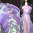 thumbnail image 1 of Tela Qidekjjt de organza iridiscente de 10 m x 150 cm, color morado claro, 1 of 4
