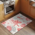 thumbnail image 2 of 2x3 Ft Entryway Area Rug, Red Coastal Shells Kitchen Rug Runner Washable Floor Mat, Vintage Nautical Conch Coral Starfish Non Slip Indoor Door Mat Throw Carpet for Bathroom Living Room Bedroom, 2 of 8
