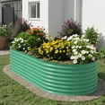 thumbnail image 1 of Galvanized Tall Raised Garden Bed Kit, Oval Large Planting Box for Vegetables Flowers, 1 of 8
