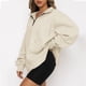 thumbnail image 4 of ICHUANYI liquidación moda mujer Casual sólido cremallera cuello vuelto manga larga sudadera Tops blusa con bolsillo ICHUANYI WER2023082205217, 4 of 7
