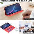 thumbnail image 3 of Premium RFID Blocking Wallet Case for Motorola Moto G55 5G with 3 Card Slots & Stand Red, 3 of 5