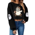 thumbnail image 3 of Women's Hoodless Sweatshirt Halloween Women'S Casual Short Round Mockneck Hoodie, Women's Hoodless Sweatshirt XXXL, 3 of 8