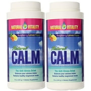 Natural Vitality Natural Calm Magnesium, Powder, Raspberry Lemon 16 Ounce 2-Pack