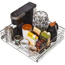 HOLDN' STORAGE Pull Out Pantry Cabinet Organizer, Anti Rust Chrome Finish - Basket Size 24"W x 21"D