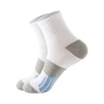 thumbnail image 5 of Helii Men's Basketball Crew Socks – Low Cut Athletic Sports Socks, Breathable Moisture Wicking Cushioned Training Socks for Running Gym, Reinforced Heel Toe Color Block Socks White,One Size, 5 of 5