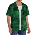 thumbnail image 4 of Fotbe Green Leave Fern print Short Sleeve Button Down Shirts for Men Casual Summer Beach Wrinkle Free Shirt-X-Large, 4 of 7