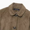 thumbnail image 4 of Unir Women Relaxed Peter Pan Collar Button Front Cropped Suede Jacket Long Sleeve Pocket Casual Daily Outer Coat 1PC XS-XL Plus Size Friendly, 4 of 5