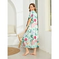 thumbnail image 4 of Avidlove Women Zipper Front Robes Full Length Housecoat Short Sleeve Bathrobes with Pocket Loungewear, 4 of 6