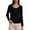 Black, variant on EDFBUYKRS V Neck T Shirts for Women Long Sleeve Tops Solid Color Tee Casual Shirts Xl