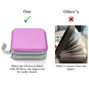 DVD Case, 48 Capacity Purple CD Hard Plastic Storage Case Holder Wallet