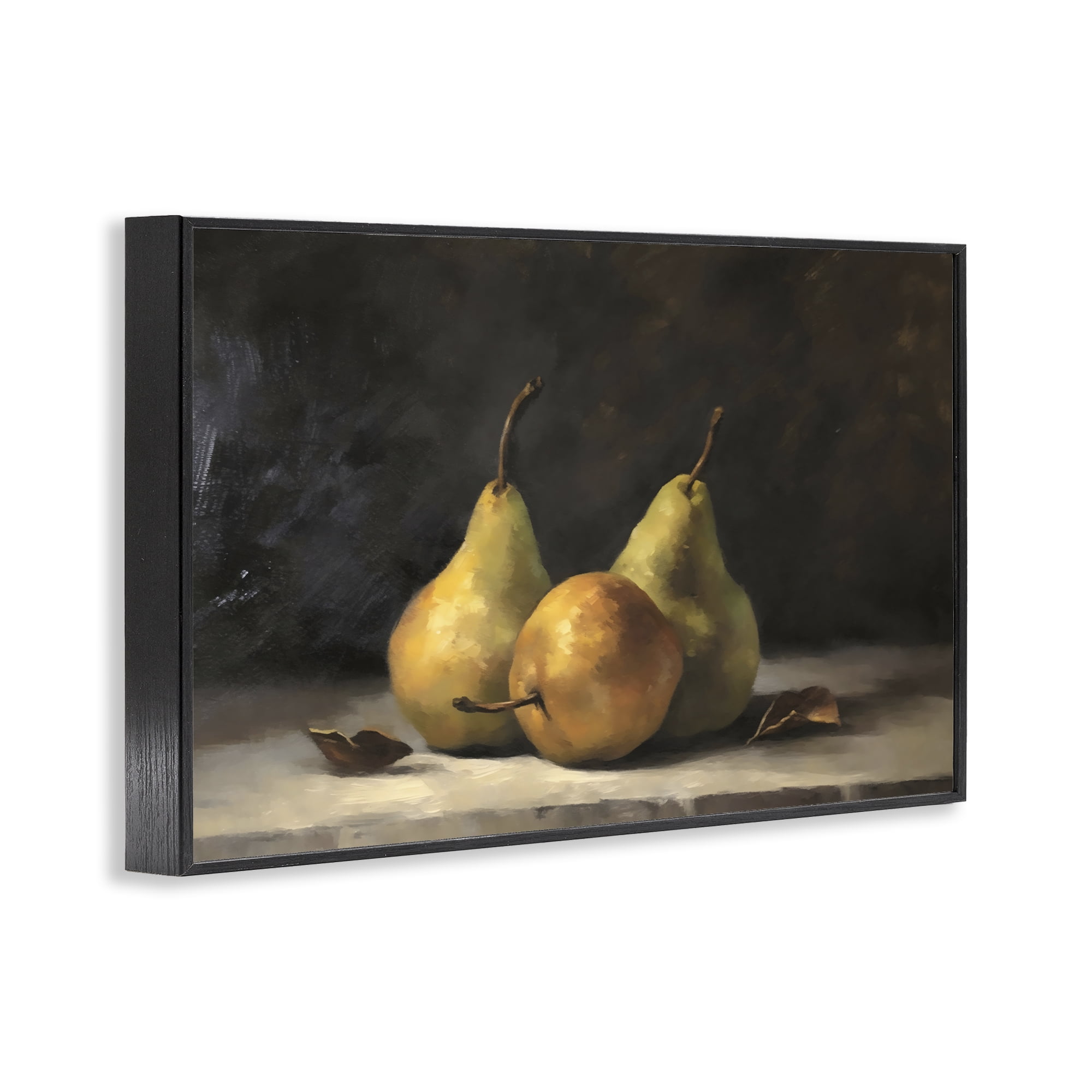 Stupell Industries Three Pears on Marble Black Framed Giclee Art, design by Creative Studio