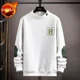 thumbnail image 3 of Sudadera para hombre, ropa blanca para hombre, jersey sin capucha, camiseta cálida, retazos, diseño estético de lujo, emo, suelta para invierno, 3 of 5
