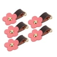 thumbnail image 3 of 5Pcs Tirette Têtes Split Cuir Fleur Forme Bricolage Vêtements Couture Accessoires Rose, 3 of 10