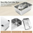thumbnail image 5 of Aqwiopr Stainless Steel Litter Box: Hassle-Free Cleaning, Durable & Hygienic Solution for Cats, 5 of 7