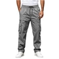 thumbnail image 5 of Aezemi Men Straight Leg Cargo Pants with Multiple Pockets Lightweight Fashion Elastic Waist Pull on Hiking Pants Drawstring Trendy Workout Outdoor Trousers 3XL, 5 of 9