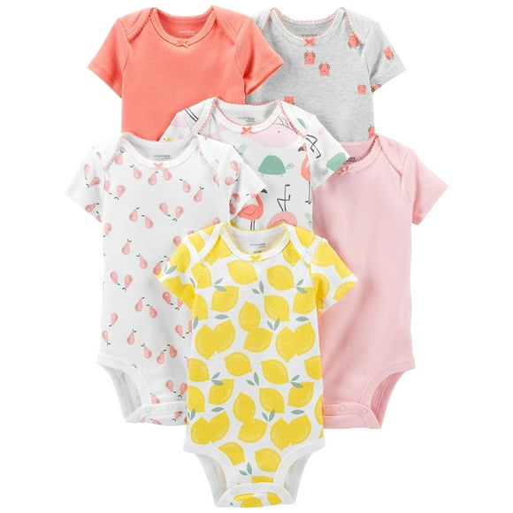 Body Simple Joys de Carter's Baby Girls, paquete de 6 unidades, 18 meses
