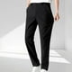 thumbnail image 1 of Ceisia Men's Solid Color Ice Silk Slim Straight Pants, Button Fly Casual Trousers for Men Black XXL Gifts, 1 of 7