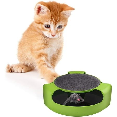 UPC: 0803257069703 | Pets First CAT Scratcher Spinning Mouse Toy for Cats – Interactive Cat Toy Catch