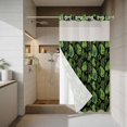 thumbnail image 4 of Spring Ferns Leaves No Hook Shower Curtain with Snap in Liner Watercolor Green Plant Black Waterproof Bathroom Shower Curtain with See Through Top Window for Bathtub 54" x 78", 4 of 9
