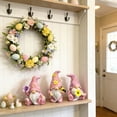 thumbnail image 5 of Pink Resin Easter Gnome Desktop Decoration Set With Handmade Carving, Bright Painting For Spring Decor, Balcony, Potted Plant, Living Room, 3Pcs, 5 of 7